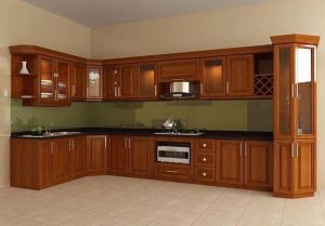 Polished Plywood modular kitchen, Color : Brown