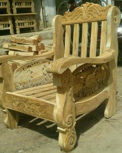 Non Polished Wood Chairs, Color : Brown
