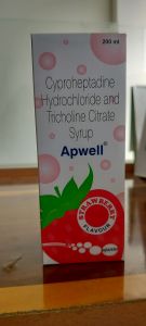 Apwell Cyproheptadine Hydrochloride Tricholine Citrate Syrup