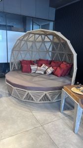 Wicker Outdoor Daybed, Color : Brown Queen