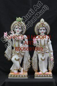 Polished Stone Lord Radha Krishna Statue
