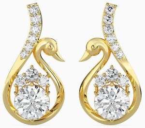 1.50Ct Round Cut Lab Diamond Drop Earring 14K Yellow Gold