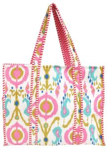 Handblock Printed Quilted Tote Bag