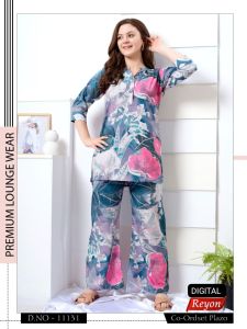 Rayon Digital Palazzo Co-ord Set M, XL, XXL, Brand Name : Womy