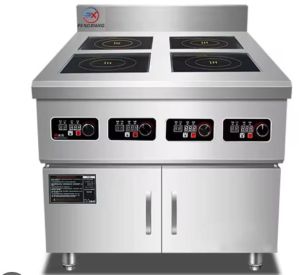 Aluminium 4 Zone Induction Cooktop, Color : Black & Silver