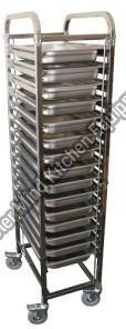 Stainless Steel Food Pan Trolley, Feature : Shiny Look