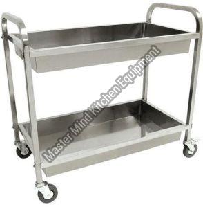 Polished Stainless Steel Serving Trolley, For Commercial, Feature : Durable