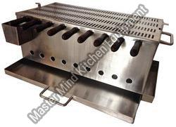 Polished Stainless Steel Charcoal Grill, For Commercial, Pattern : Plain