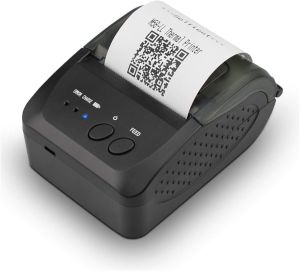 Plastic Bluetooth Mobile Printer, Color : Black