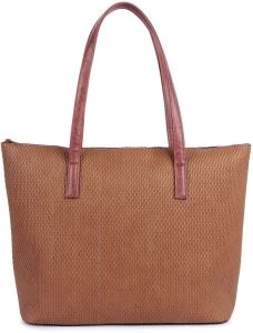 Faux Leather Shoulder Bag, Color : Tan