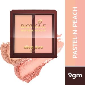 Biotique Natural Makeup Diva Duo Blush, Pastel N Peach