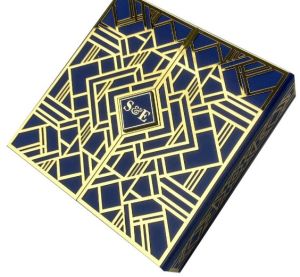 Elegant Blue and Gold Acrylic Box