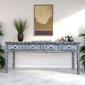 Blue Ella Colored Bone Inlay Console Table