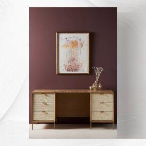 Cora Bone Inlay 6 Drawer Desk