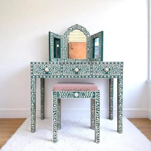 Floral Bone Inlay Vanity Combo Green