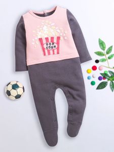 Round Neck Long Sleeve Romper For Unisex Baby