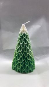 Glossy Beeswax Christmas Candle, Color : Green