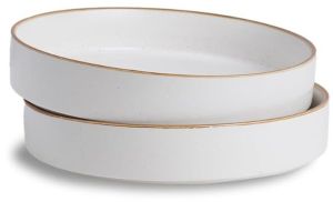 White Ceramic Deep Pasta Bowl