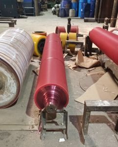 Polyurethane Rubber Plywood Peeling Machine PU Roller, Color : Red