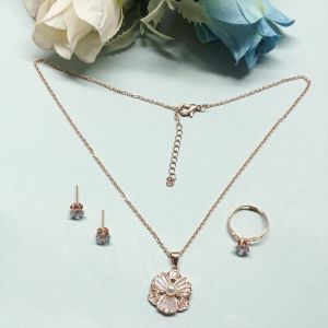 NIPSTec Chic Rose Gold-Tone Jewelry Set, Color : Rosegold