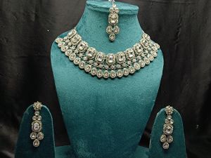 Cubic Zirconia Choker Necklace Set