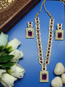 Elegant Gold-Tone AD Necklace Set