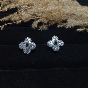 Floral Crystal Stud Earrings