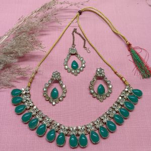 Alloy Graceful Teardrop Stone Necklace Sets, Brand Name : NIPSTec