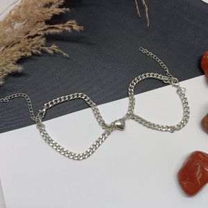 Magnetic Link Chain Heart Couple Bracelets