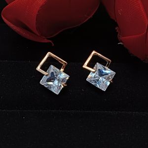 Modern Gold-Tone Geometric Drop Earrings