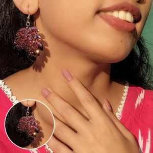 NIPSTec Sparkling Resin Leaf Dangle Earrings, Color : Multi-color