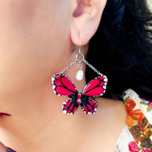 NIPSTec Women’S Resin Butterfly Earrings 5 Cm