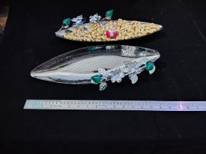 Silver Polish Stainless Steel Designer Dry Fruit Platter