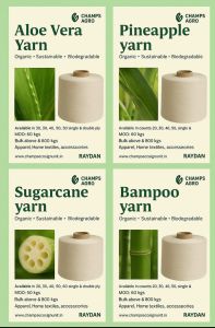 Single & Double Natural Fibber Yarn, Brand Name : Champs