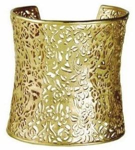 Brass Cuff Bracelet with Enamel Work