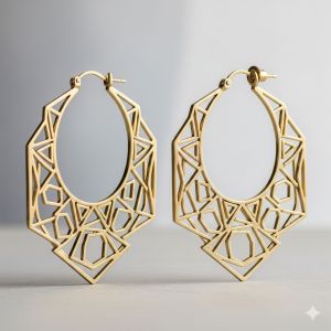 Geometric Brass Hoop Earrings