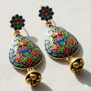 Handcrafted Meenakari Brass Dangle Earrings