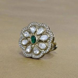 Kundan Style Artificial Diamond Ring