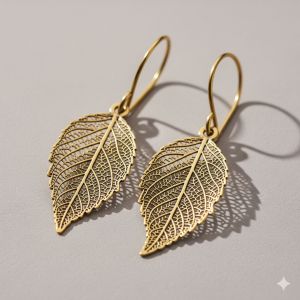 Lightweight Brass Leaf Earrings