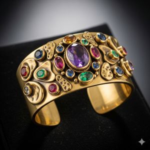 Luxury High-End Brass & Gemstone Bracelet
