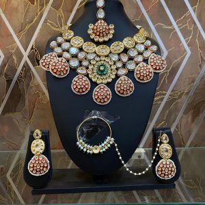 meenakari stone necklace set