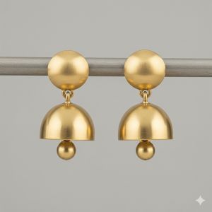 Minimalist Brass Jhumka Earrings