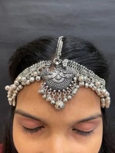 Oxidized Maang Tikka with Ghungroo