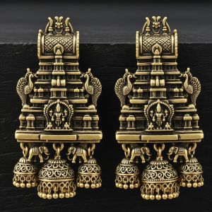 Temple Inspired Brass Earrings