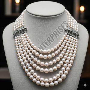 Elegant Multi Strand Pearl Necklace Traditional, Festive