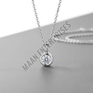 Platinum-plated Brass Minimalist Artificial Diamond Pendant Necklace