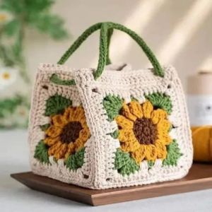 Crochet Sunflower Handbags