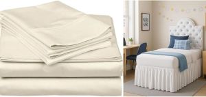 Twin XL 46 Ivory Bed Sheet Set