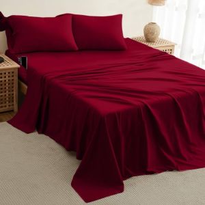 Twin XL Maroon Bed Sheet Set
