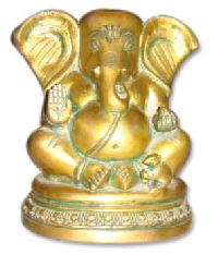 Ganesh Brass Statue (Appu Ganesh W/ Plain Base)